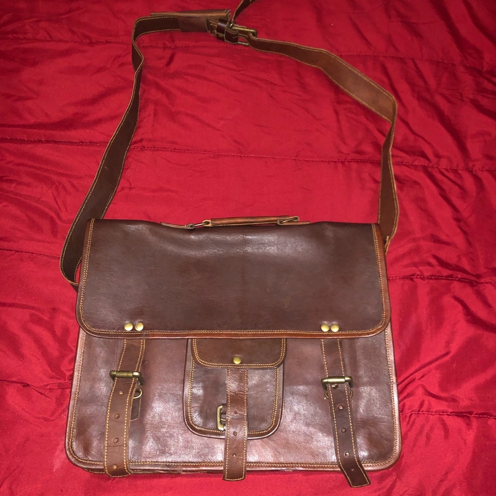 Brown Leather Messenger Bag